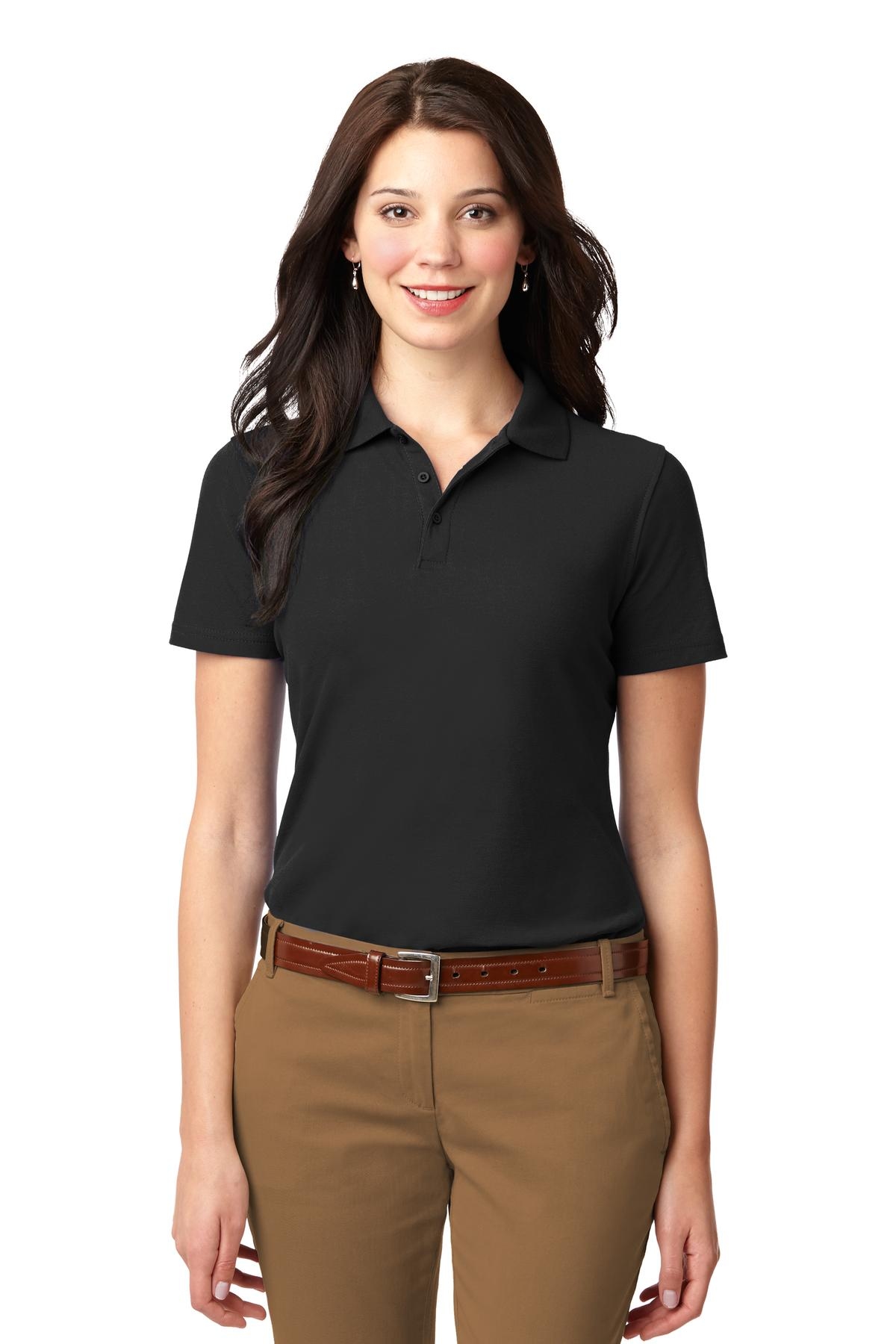 Port Authority Women's Stain-Resistant Polo. L510 - Black - High