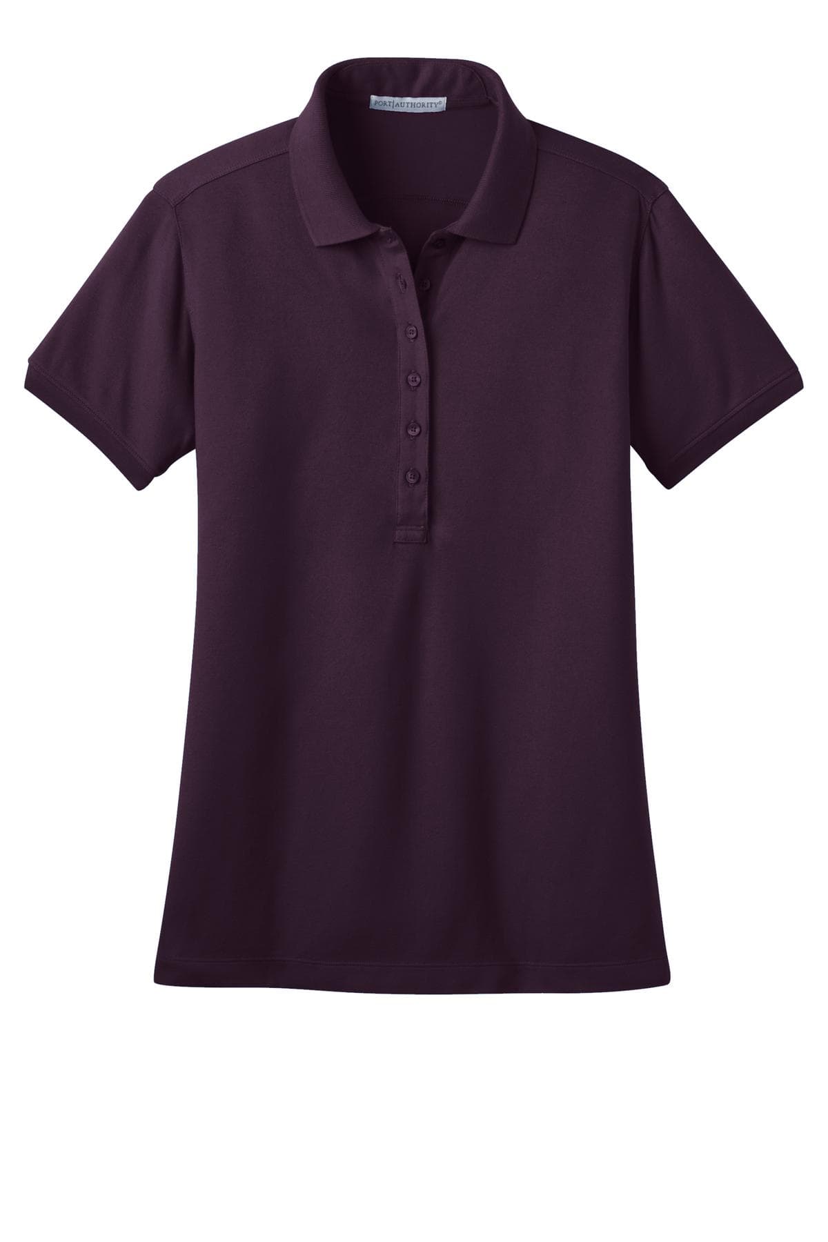 Port Authority Women's Stretch Pique Polo. L555 - Aubergine Purp - Front