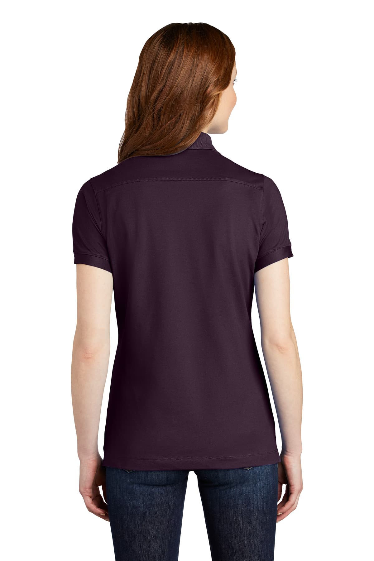 Port Authority Women's Stretch Pique Polo. L555 - Aubergine Purp - Custom