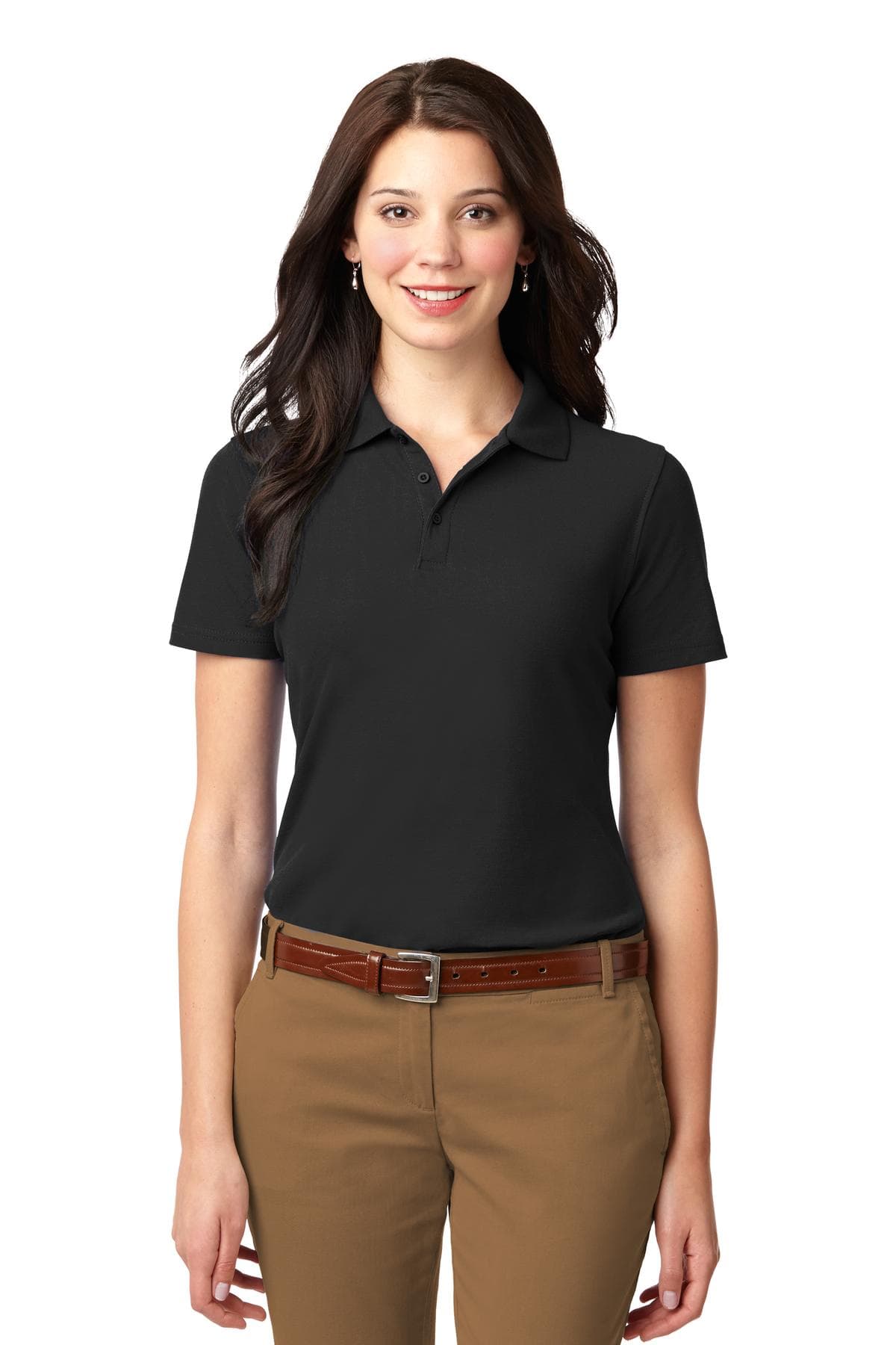 Port Authority Women's Stain-Resistant Polo. L510 - Black - High