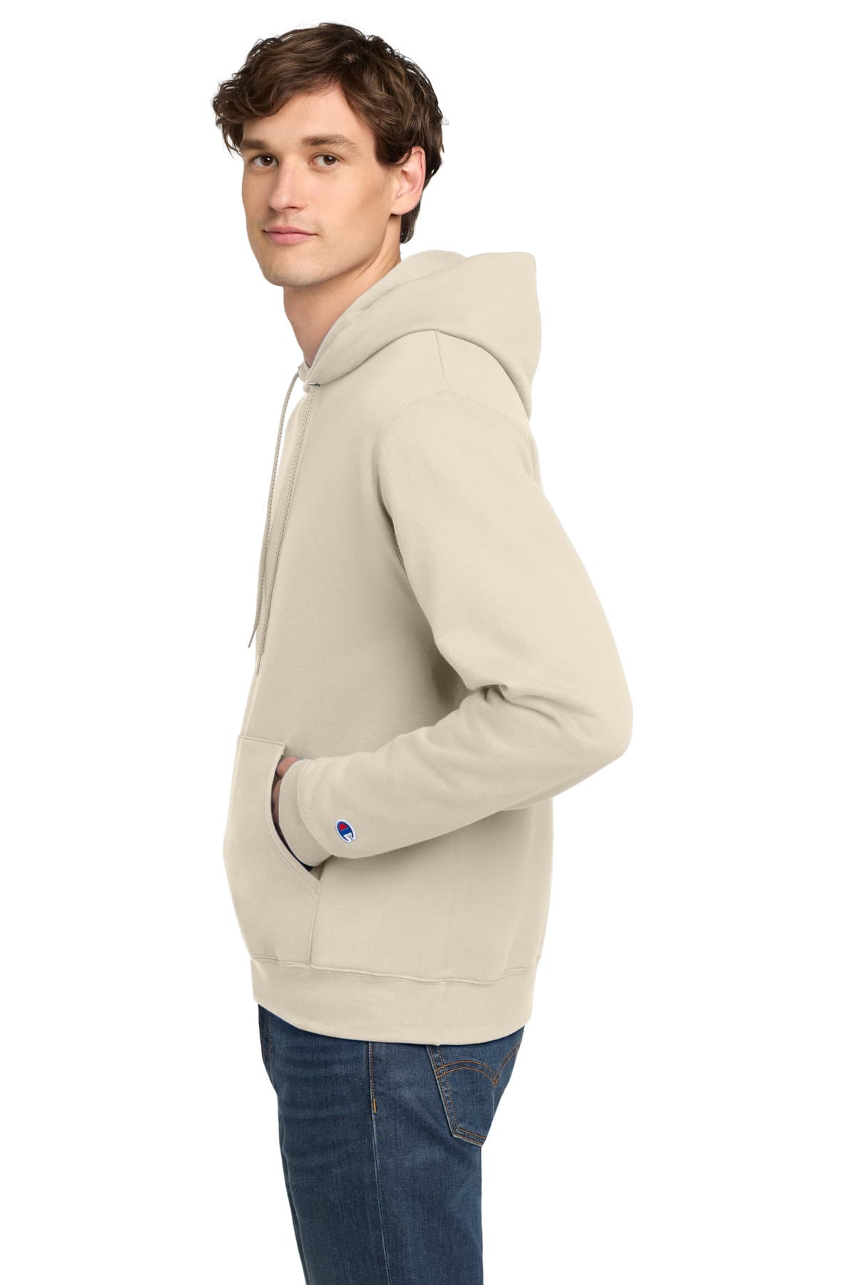 Champion Powerblend Pullover Hoodie. S700 - Sand - Custom