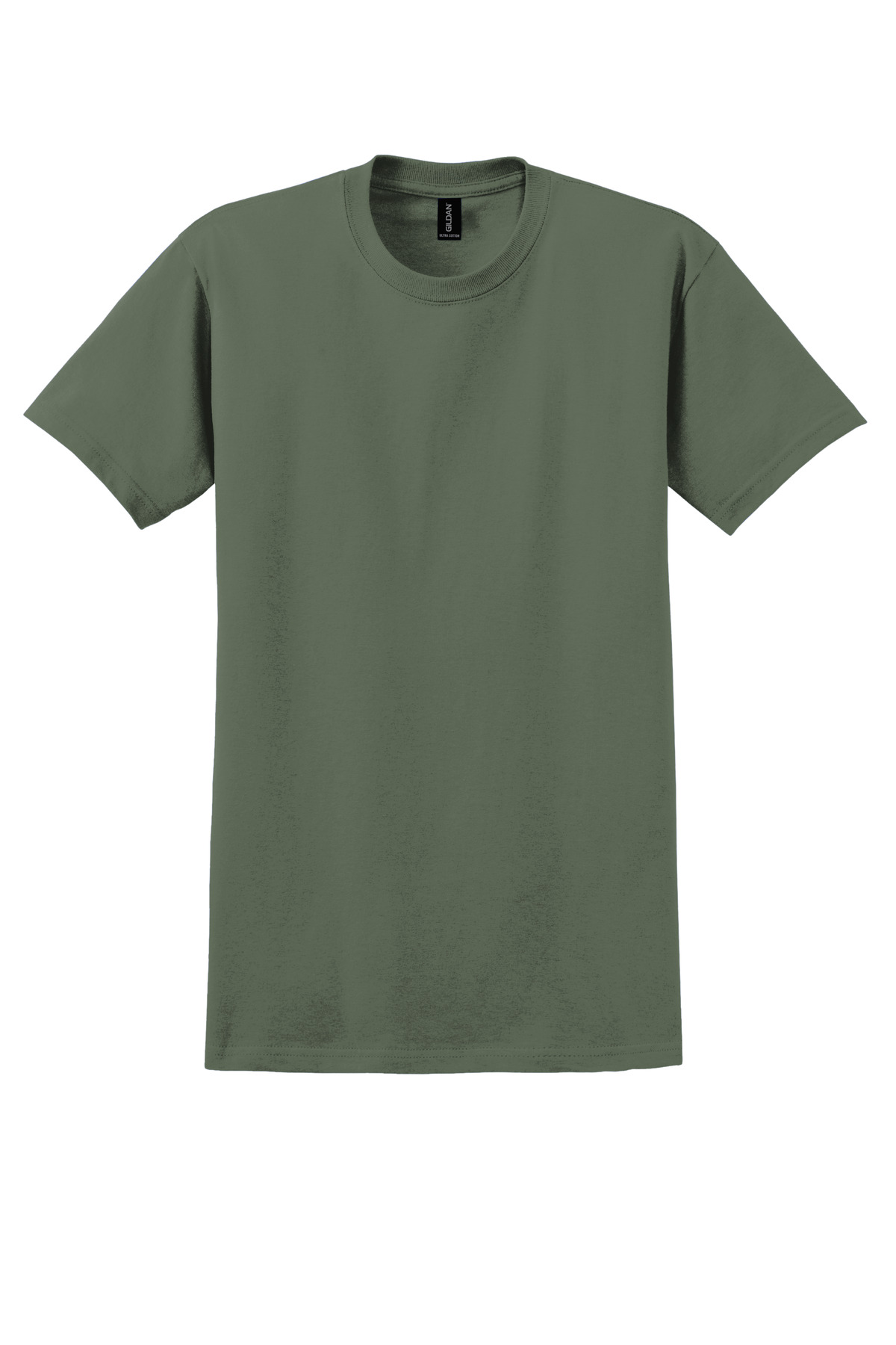 Gildan - Ultra Cotton 100% US Cotton T-Shirt. 2000 - Military Green - Front