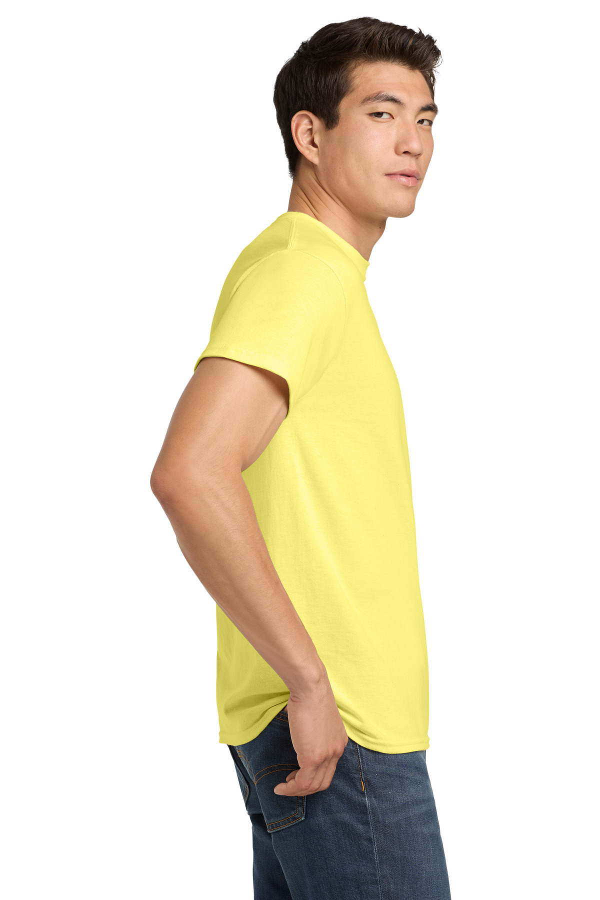 Gildan - Heavy Cotton 100% Cotton T-Shirt. 5000 - Cornsilk - Custom