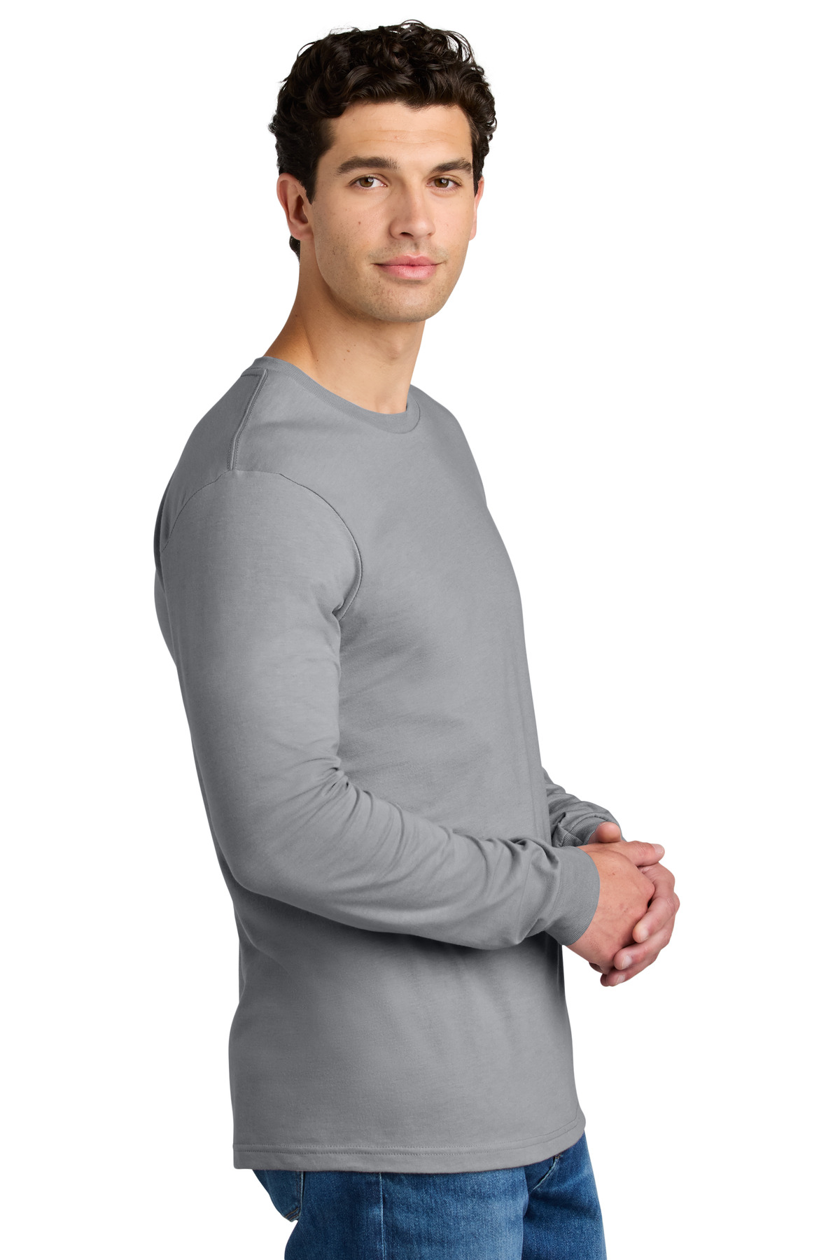 Gildan Softstyle CVC Long Sleeve Tee 64440CVC - Cement - Custom