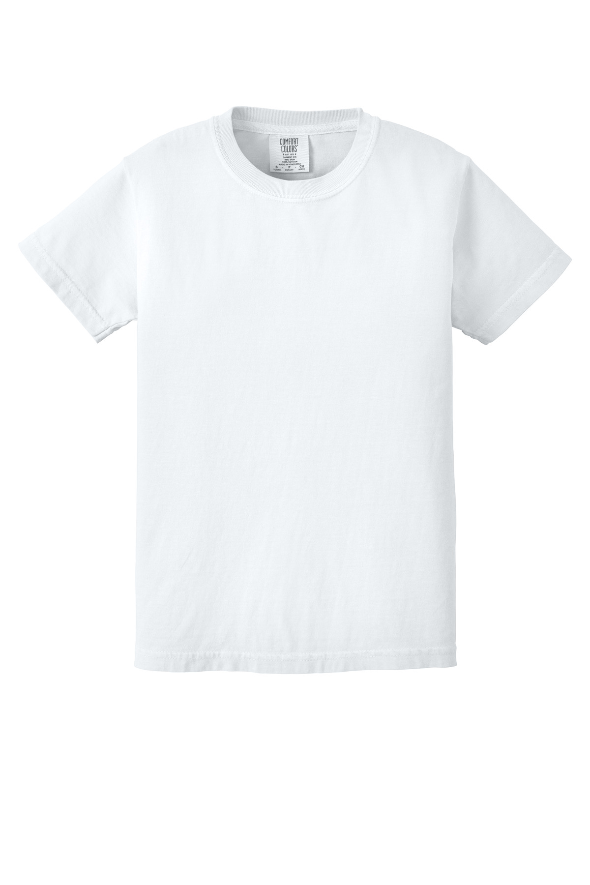 COMFORT COLORS Youth Heavyweight Ring Spun Tee. 9018 - White - Front