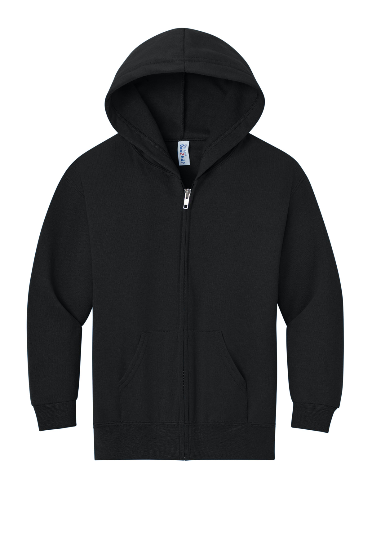 Jerzees - Youth NuBlend Full-Zip Hooded Sweatshirt. 993B - Black - Front