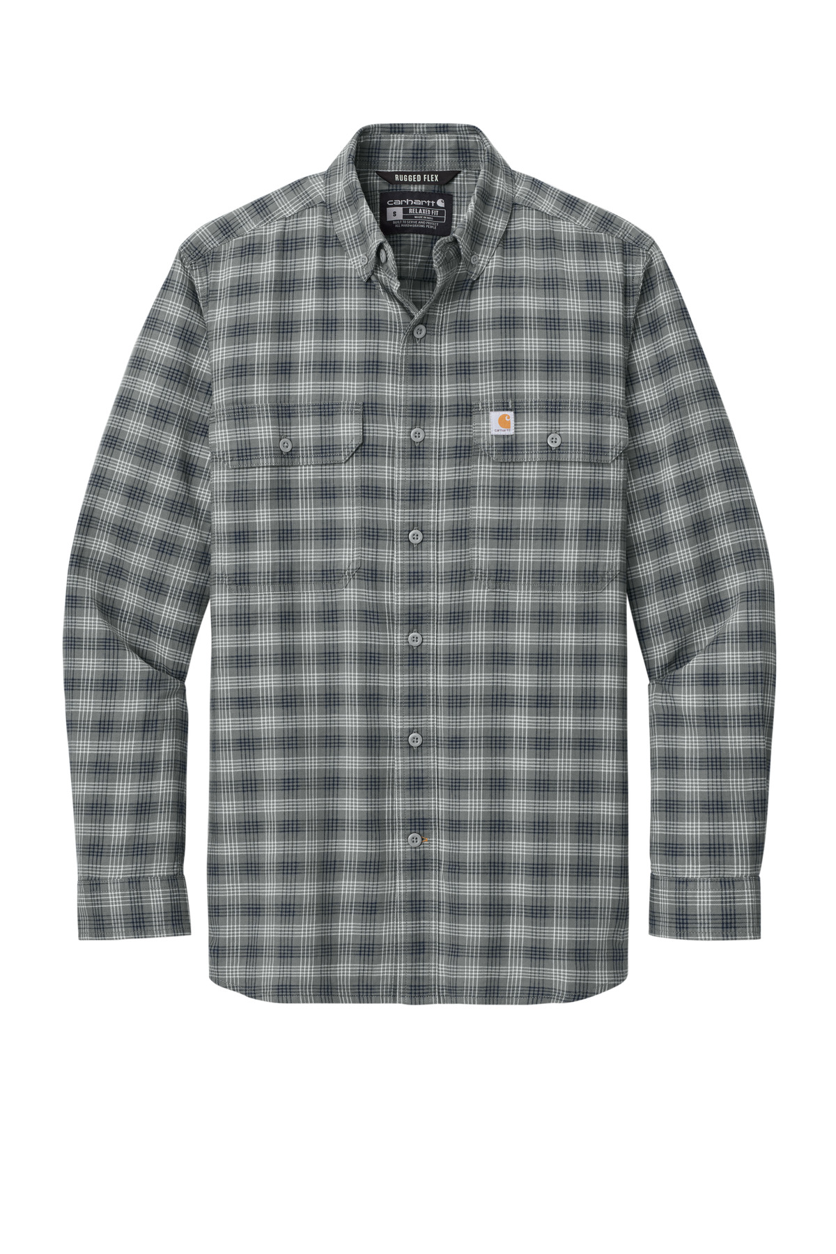 Carhartt Rugged Flex Plaid Long Sleeve Shirt CT107109 - PlaidStlNv - Front