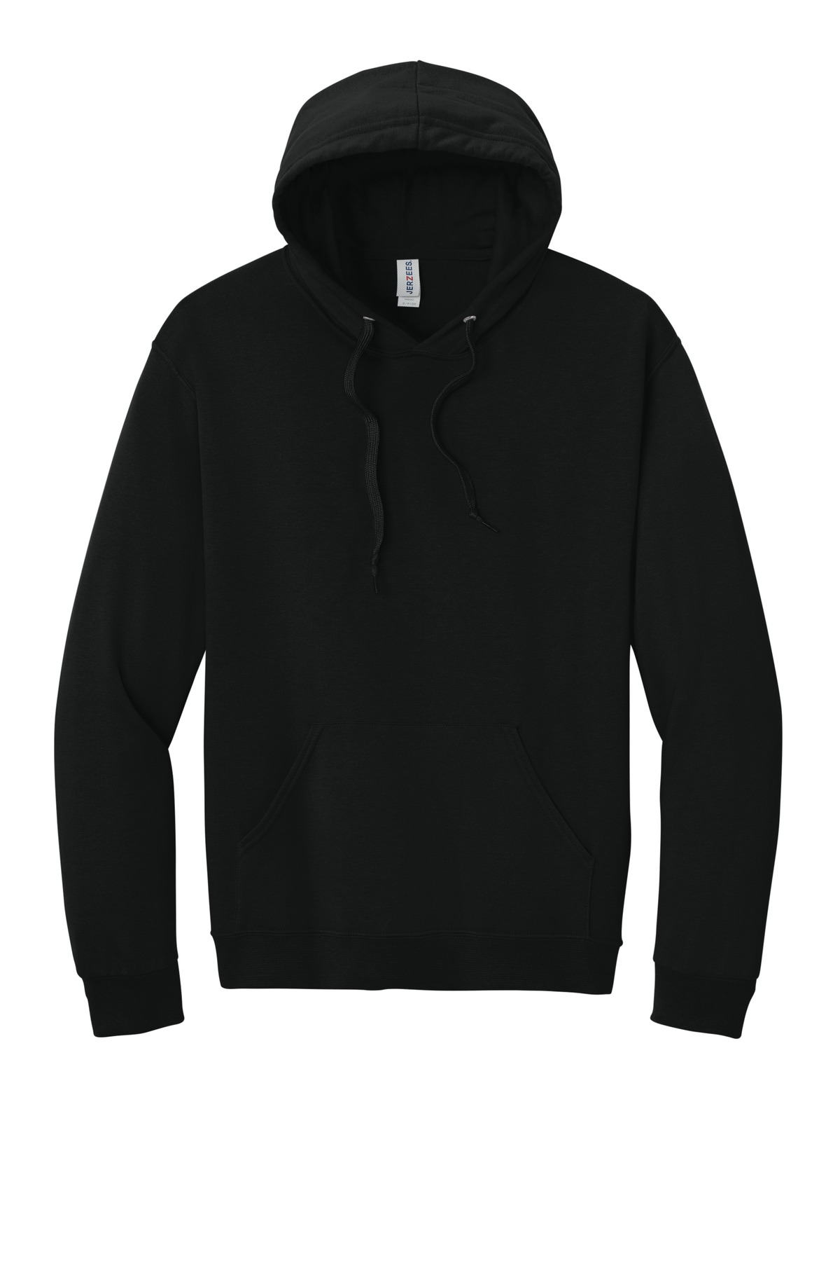 Jerzees Ultimate Unisex CVC Ring Spun Hooded Sweatshirt IC49M - BlackInk - Front