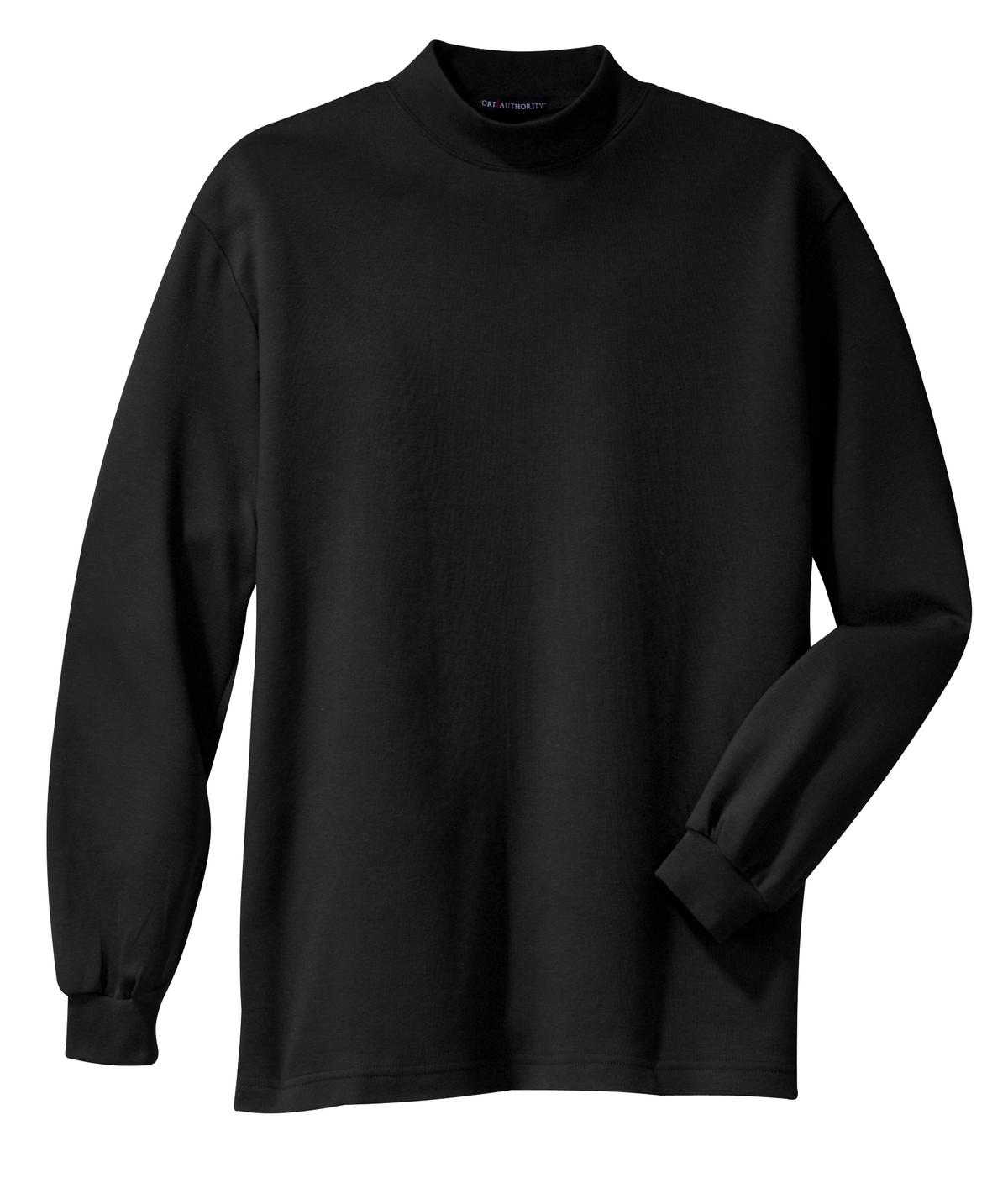 Port Authority Interlock Knit Mock Turtleneck. K321 - Black - Front