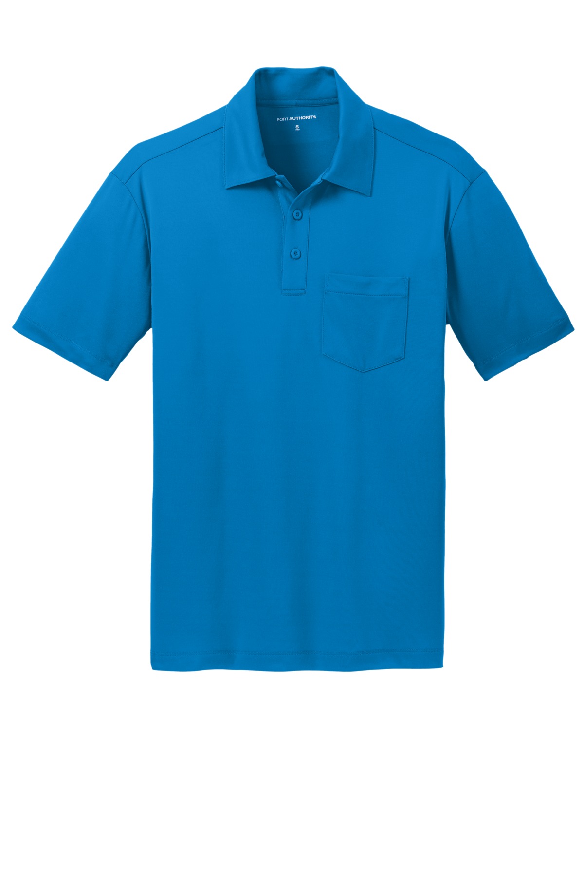 Port Authority Silk Touch Performance Pocket Polo. K540P - Brilliant Blue - Front