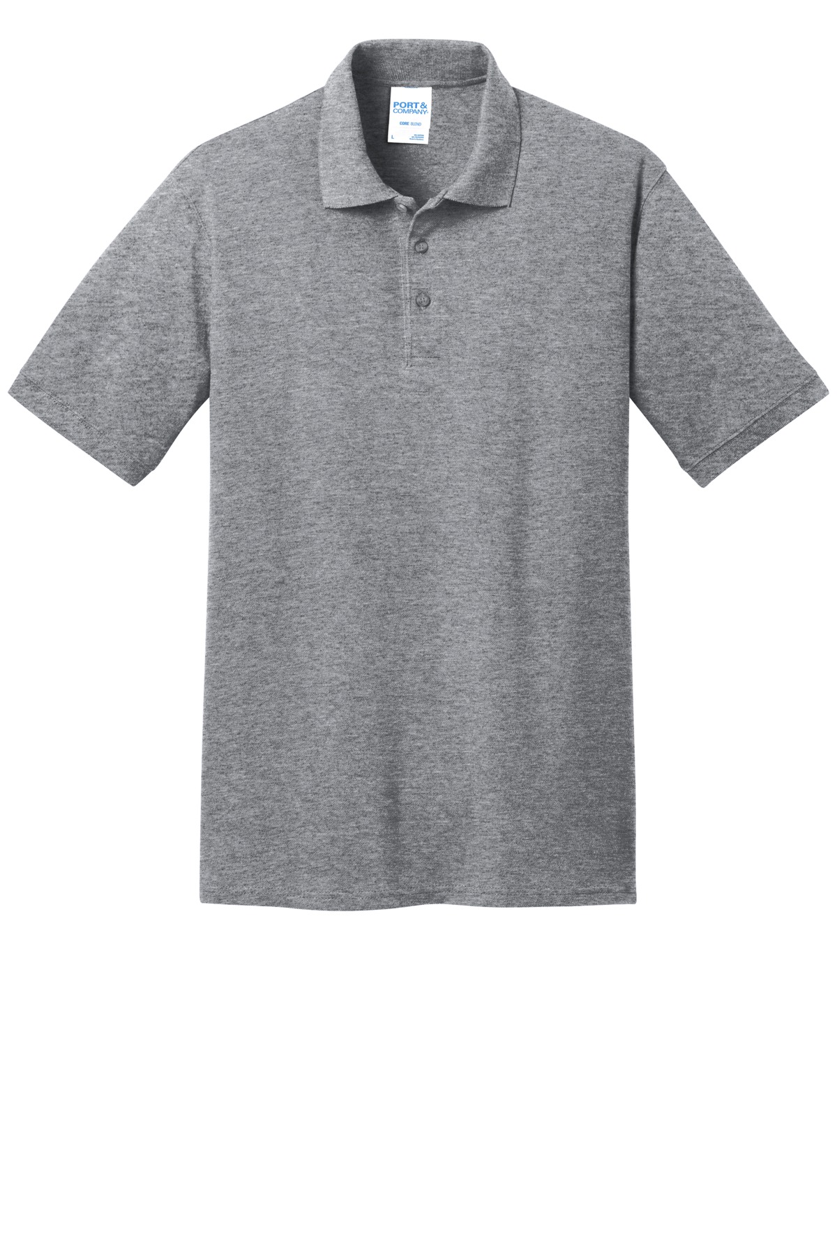 Port &amp; Co Core Blend Pique Polo. KP155 - Athletic Hthr - Front