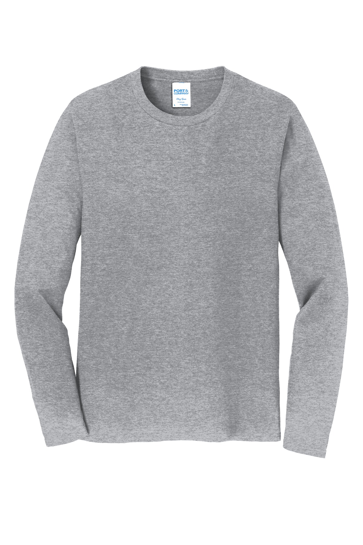 Port &amp; Co Long Sleeve Fan Favorite Tee. PC450LS - Athletic Hthr - Front