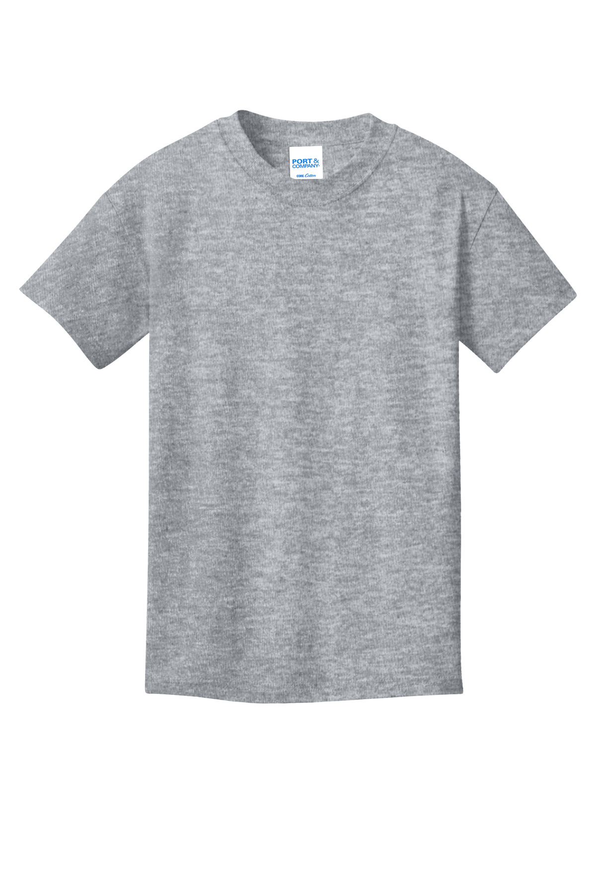 Port &amp; Co Youth Core Cotton Tee. PC54Y - Ath Heather - Front