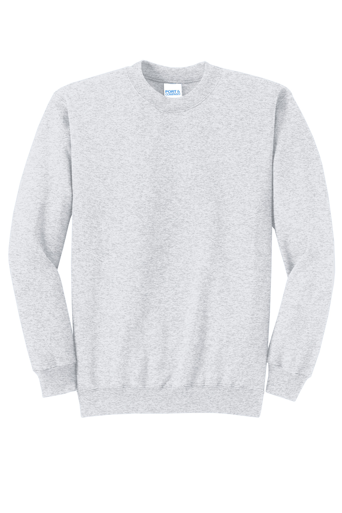 Port &amp; Co Core Fleece Crewneck Sweatshirt. PC78 - Ash - Front