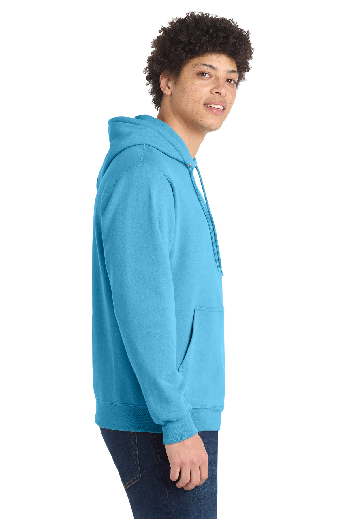 Port &amp; Co Core Fleece Pullover Hooded Sweatshirt. PC78H - Aquatic Blue - Custom