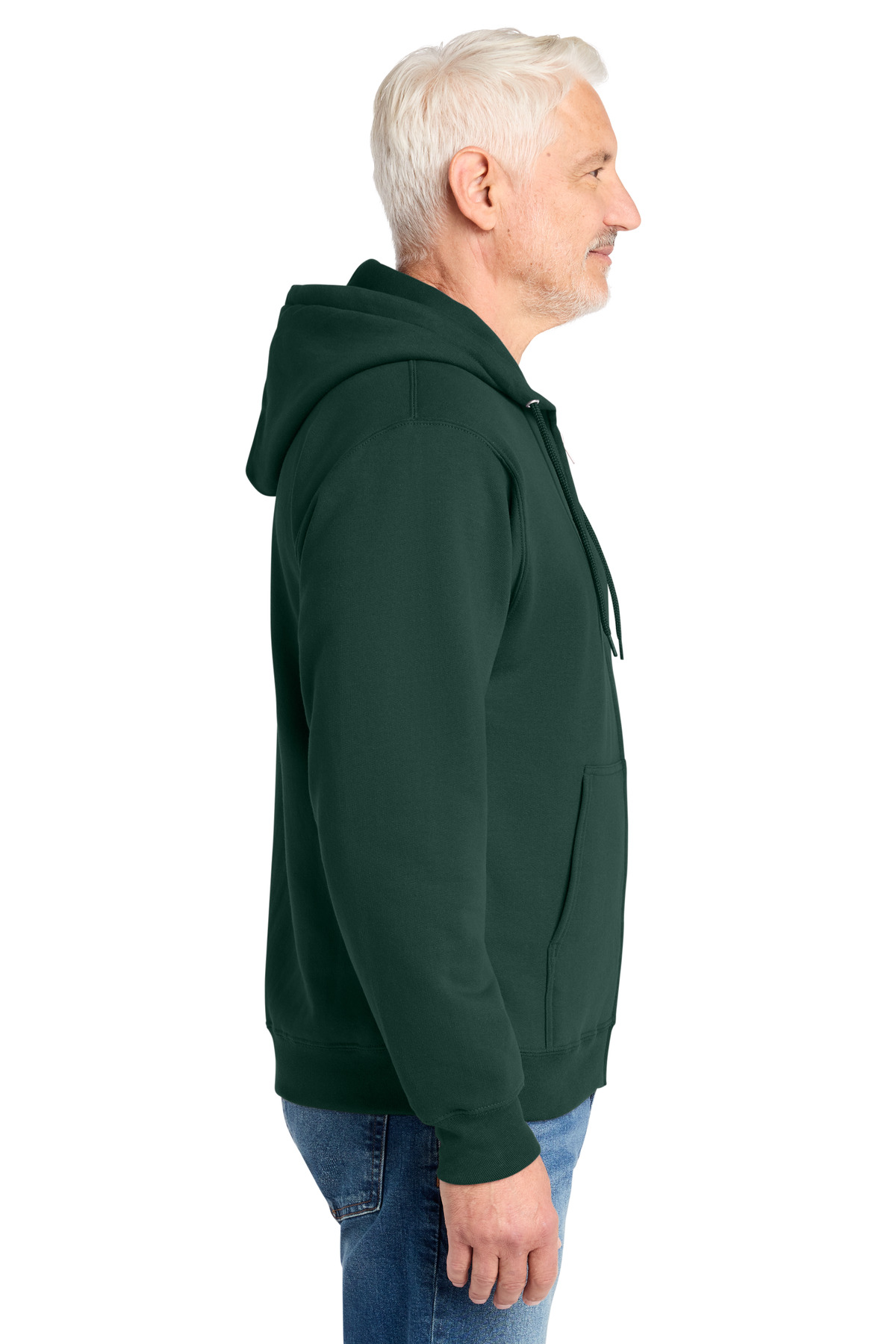 Port &amp; Co Core Fleece Full-Zip Hooded Sweatshirt. PC78ZH - Dark Green - Custom