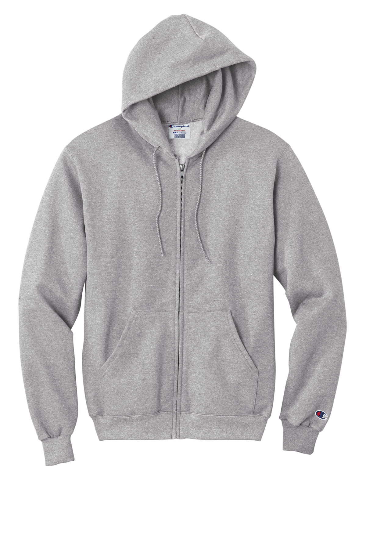 Champion Powerblend Full-Zip Hoodie. S800 - LightSteel - Front