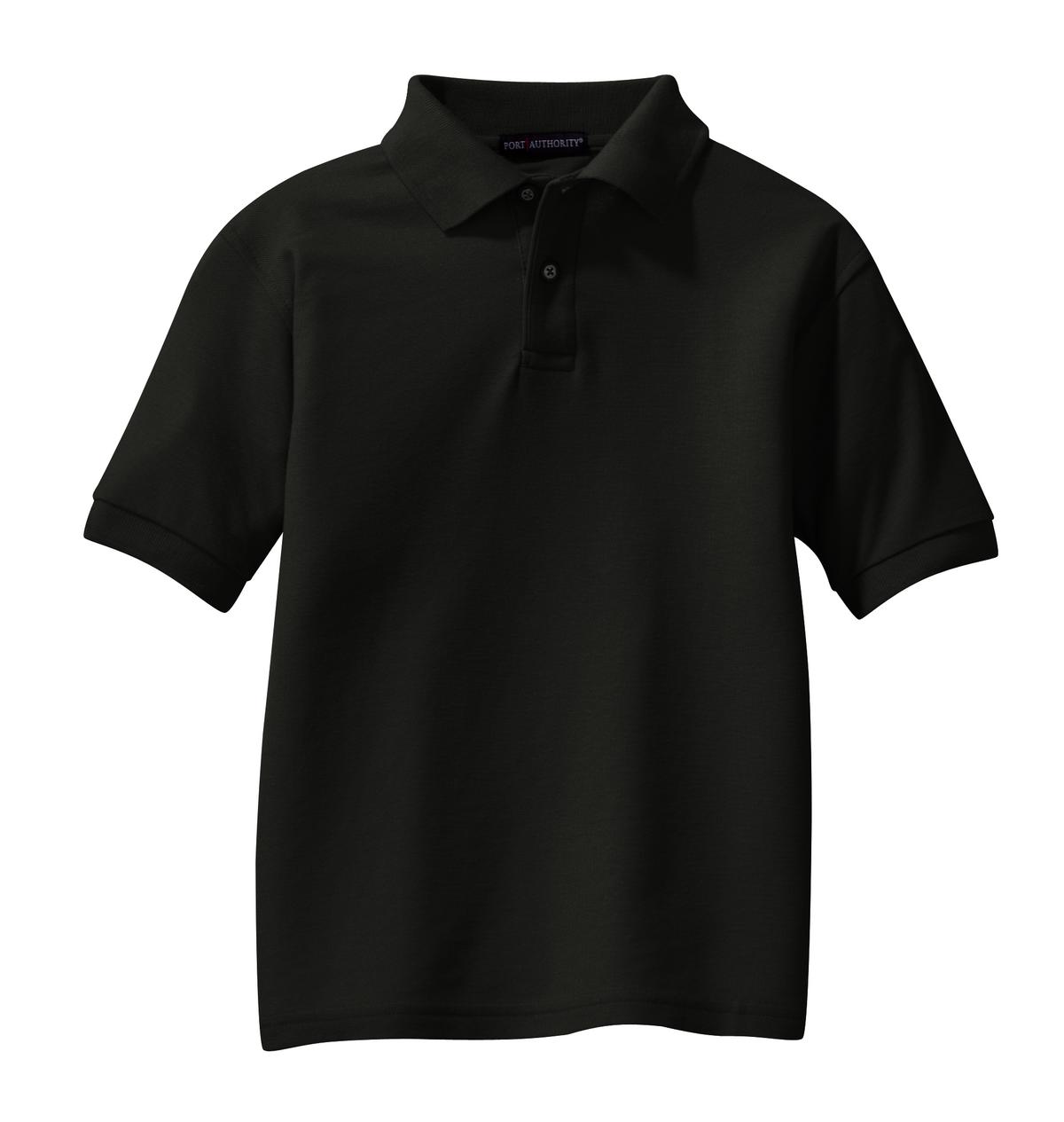 Port Authority Youth Silk Touch Polo. Y500 - Black - Front